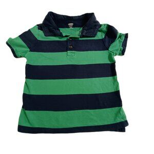 VGUC: Boys' Old Navy sz 3T Blue & Green Striped Polo Shirt